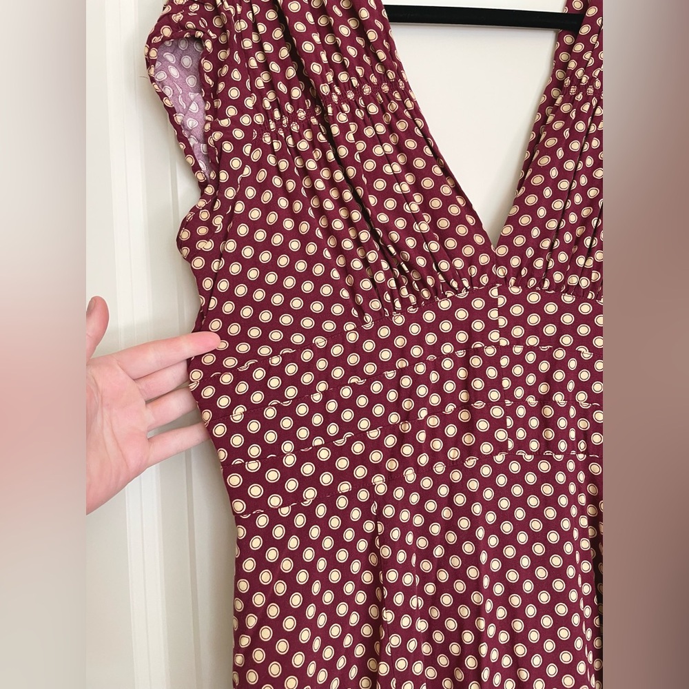 Trashy Diva Women's Medium 1940's Pin Up Style Midi Dress Polka Dot Vtg Print - Picture 7 of 16